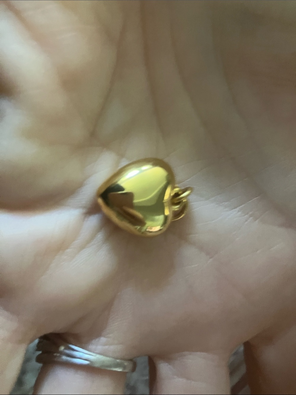 Gold Heart Charm Pendant - Polished Gold Tone